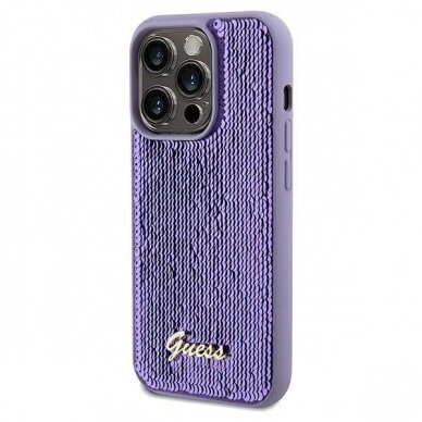 Originalus Guess dėklas Sequin Script MetaliPhone 13 Pro Max - Violetinis 1