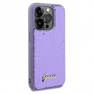 Originalus Guess dėklas Sequin Script MetaliPhone 13 Pro Max - Violetinis 3