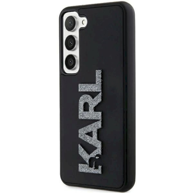 Originalus Karl Lagerfeld Dėklas 3D Rubber Glitter LogoSamsung Galaxy S23+ - Juodas 1