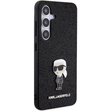 Originalus Karl Lagerfeld Dėklas Fixed Glitter Ikonik Logo Metal PinSamsung Galaxy S24+ - Juodas 3