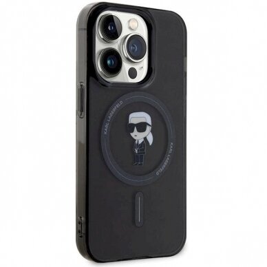 Originalus Karl Lagerfeld Dėklas IML Ikonik MagSafeiPhone 14 Pro Max - Juodas 3