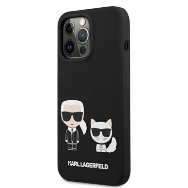 Originalus Karl Lagerfeld dėklas KLHCP13LSSKCK iPhone 13 Pro / 13 6,1" Juodas Silicone Karl & Choupette 1