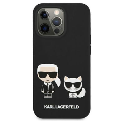 Originalus Karl Lagerfeld dėklas KLHCP13LSSKCK iPhone 13 Pro / 13 6,1" Juodas Silicone Karl & Choupette 2