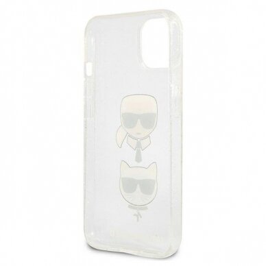 Originalus Karl Lagerfeld dėklas KLHCP13SKCTUGLS iPhone 13 mini 5,4" Sidabrinis Glitter Karl`s & Choupette 6