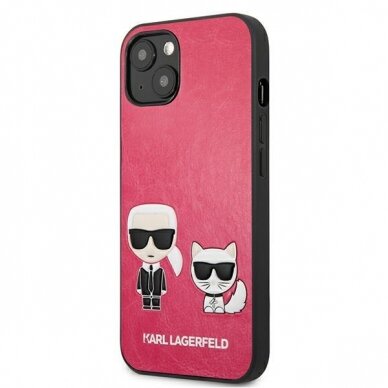 Originalus Karl Lagerfeld dėklas KLHCP13SPCUSKCP iPhone 13 mini 5,4" Fuksija Ikonik Karl & Choupette 1