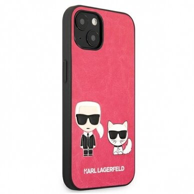 Originalus Karl Lagerfeld dėklas KLHCP13SPCUSKCP iPhone 13 mini 5,4" Fuksija Ikonik Karl & Choupette 3