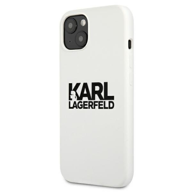 Originalus Karl Lagerfeld dėklas KLHCP13SSLKLWH iPhone 13 mini 5,4" Silicone Stack Logo Baltas 1