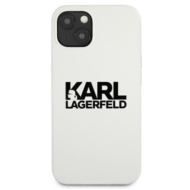 Originalus Karl Lagerfeld dėklas KLHCP13SSLKLWH iPhone 13 mini 5,4" Silicone Stack Logo Baltas 2