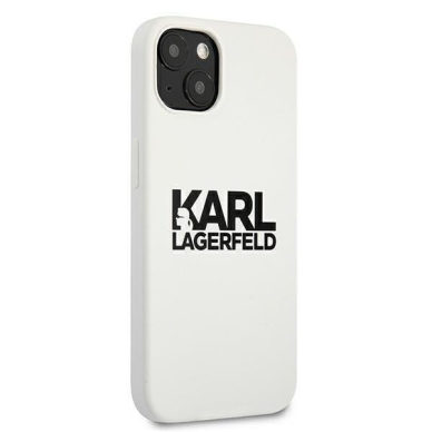 Originalus Karl Lagerfeld dėklas KLHCP13SSLKLWH iPhone 13 mini 5,4" Silicone Stack Logo Baltas 3