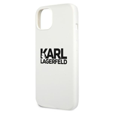 Originalus Karl Lagerfeld dėklas KLHCP13SSLKLWH iPhone 13 mini 5,4" Silicone Stack Logo Baltas 5