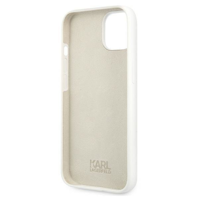 Originalus Karl Lagerfeld dėklas KLHCP13SSLKLWH iPhone 13 mini 5,4" Silicone Stack Logo Baltas 6