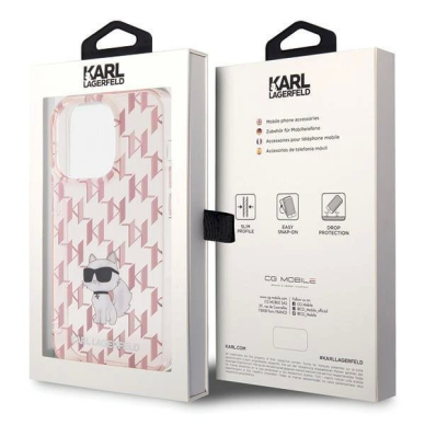 Originalus Karl Lagerfeld Dėklas Monogram ChoupetteiPhone 15 Pro Max - Rožinis 7