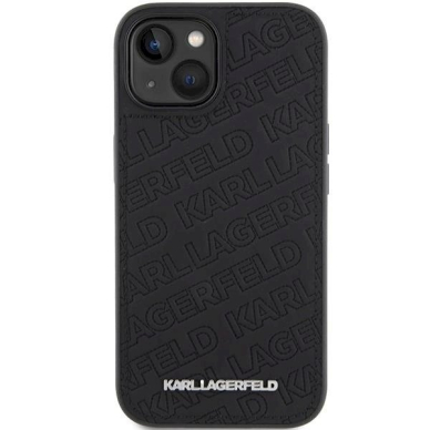 Originalus Karl Lagerfeld Dėklas Quilted K Pattern dėklas skirtas iPhone 15 Plus / 14 Plus - Juodas 2