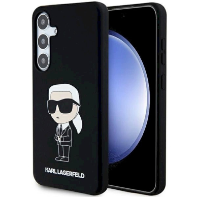 Originalus Karl Lagerfeld Dėklas Silicone IkonikSamsung Galaxy S24+ - Juodas