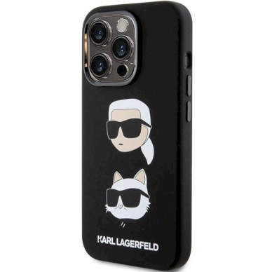 Originalus Karl Lagerfeld Dėklas Silicone KarlChoupette Head dėklas skirtas iPhone 15 Pro - Juodas 1