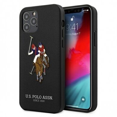 Originalus Us Polo dėklas Ushcp12Mpugflbk Iphone 12/12 Pro juodas Polo Embroidery kolekcija