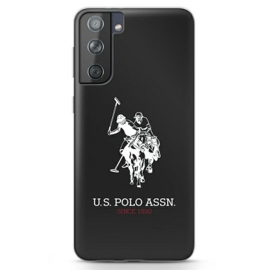 Originalus US Polo dėklas USHCS21MTPUHRBK S21+ G996 juodas Shiny Big Logo