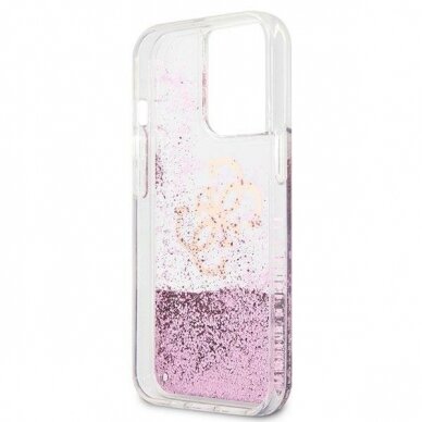 Oriignalus Guess dėklas GUHCP13XLG4GPI iPhone 13 Pro Max 6.7 Rožinis 4G Big Liquid Glitter 6