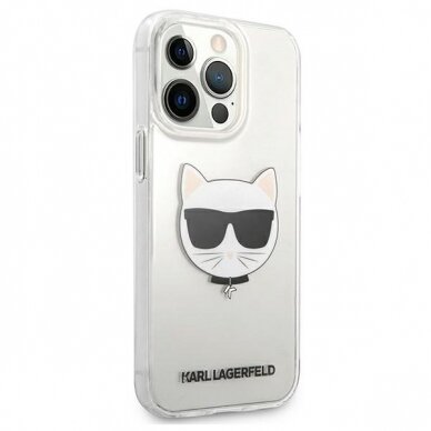 Oriignalus Karl Lagerfeld dėklas KLHCP13XCTR iPhone 13 Pro Max 6,7" Permatomas Choupette Head 3