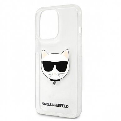 Oriignalus Karl Lagerfeld dėklas KLHCP13XCTR iPhone 13 Pro Max 6,7" Permatomas Choupette Head 5