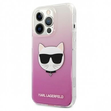 Oriignalus Karl Lagerfeld dėklas KLHCP13XCTRP iPhone 13 Pro Max 6,7" Rožinis Choupette Head 1