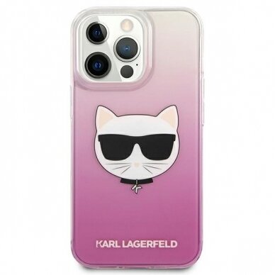 Oriignalus Karl Lagerfeld dėklas KLHCP13XCTRP iPhone 13 Pro Max 6,7" Rožinis Choupette Head 2