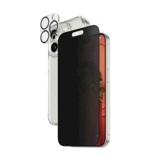 PanzerGlass Privacy Bundle 3in1 Permatomas dėklas + Privacy Apsauginis stiklas + Kameros apsauga iPhone 15 Pro Max