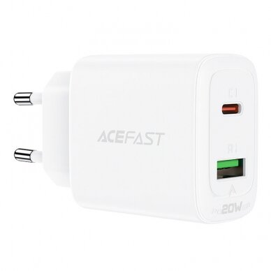 Pakrovėjas Acefast USB Type C / USB 20W, PPS, PD, QC 3.0, AFC, FCP Baltas (A25)