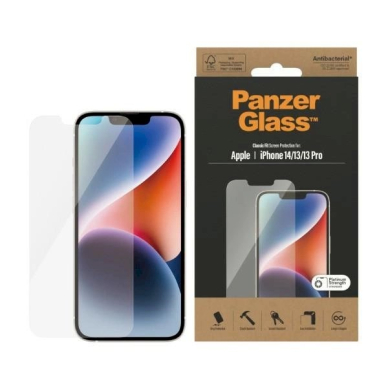 Panzer glass Classic Fit antibacterial  apsauginis stiklas iPhone 14 / 13 Pro / 13