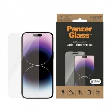 Panzer glass Classic Fit antibacterial  apsauginis stiklas iPhone 14 Pro Max