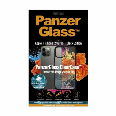 PanzerGlass antibacterial dėklas iPhone 12 / 12 Pro - Permatomas Juodas 2