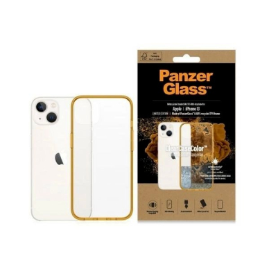 PanzerGlass antibacterial dėklas  Military Grade certificate iPhone 13 / 14 / 15 - Permatomas Geltonas