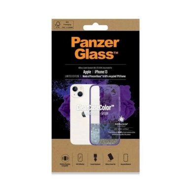 PanzerGlass antibacterial dėklas  Military Grade certificate iPhone 13 / 14 / 15 - Permatomas violetinis 5