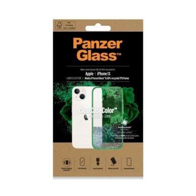 PanzerGlass antibacterial dėklas  Military Grade certificate iPhone 13 / 14 / 15 - Permatomas žalias 5