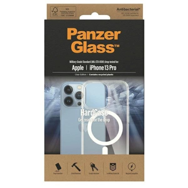 PanzerGlass Apsauginis dėklas MagSafe Antibacterial Military Grade Certified Dėklas iPhone 13 Pro - Permatomas 2