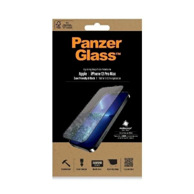 PanzerGlass E2E Microfracture antibacterial Apsauginis stiklas iPhone 13 Pro Max -Juodas  1