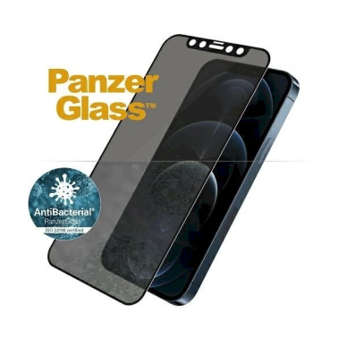 PanzerGlass E2E Super+ Microfracture antibacterial Apsauginis stiklas  iPhone 12 Pro Max -Juodas  1