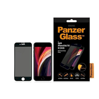 PanzerGlass E2E Super+ privacy Apsauginis stiklas  iPhone 6 / 6s / 7 / 8 / SE 2020 / SE 2022 -Juodas