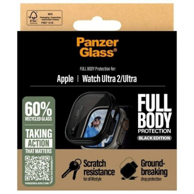 PanzerGlass Snappie Full Body Apsauginis stiklas Apple Watch Ultra 2 - Juodas 3