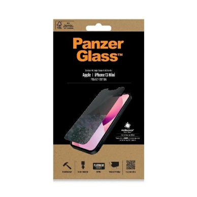 PanzerGlass Standard Super+ antibacterial privatizing apsauginis stiklas  iPhone 13 mini 1