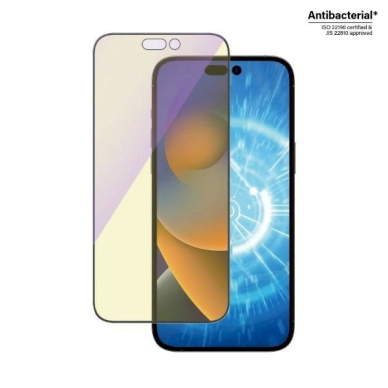 PanzerGlass Ultra-Wide Fit Antibacterial apsauginis stiklas Blue Light Filter Positioner iPhone 14 Pro Max 1