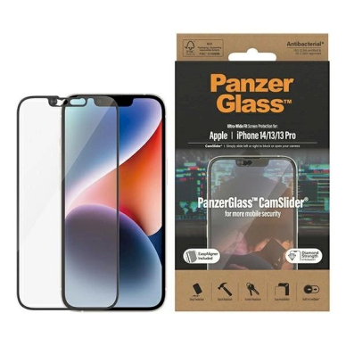 PanzerGlass Ultra-Wide Fit Antibacterial apsauginis stiklas Camera Cover Positioner iPhone 14/13/13 Pro