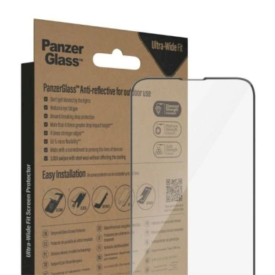 PanzerGlass Ultra-Wide Fit Antibacterial Apsauginis stiklas Glare Filter and Positioner iPhone 14 Plus / 13 Pro Max 6