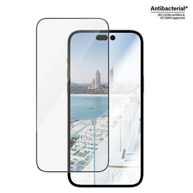 PanzerGlass Ultra-Wide Fit antibacterial apsauginis stiklas glare filter positioner iPhone 14 Pro Max 3