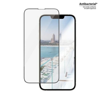 PanzerGlass Ultra-Wide Fit Antibacterial apsauginis stiklas Glare Filter Positioner iPhone 14/13 Pro/13 2