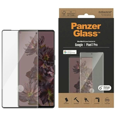 PanzerGlass Ultra-Wide Fit Antibacterial apsauginis stiklas  Google Pixel 7 Pro -Juodas