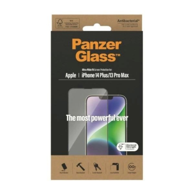 PanzerGlass Ultra-Wide Fit Antibacterial apsauginis stiklas  iPhone 14 Plus / 13 Pro Max 5