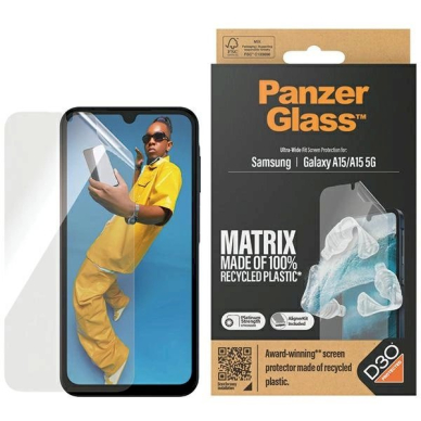 PanzerGlass Ultra-Wide Fit apsauginis stiklas D3O® Samsung Galaxy A15 / A15 5G