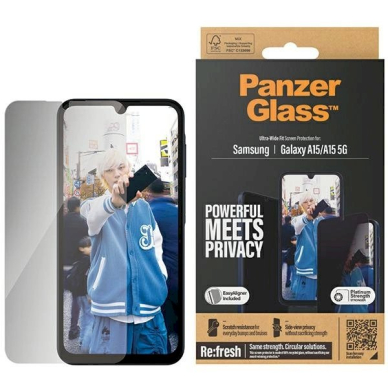 PanzerGlass Ultra-Wide Fit Privacy apsauginis stiklas Positioner Samsung Galaxy A15 / A15 5G