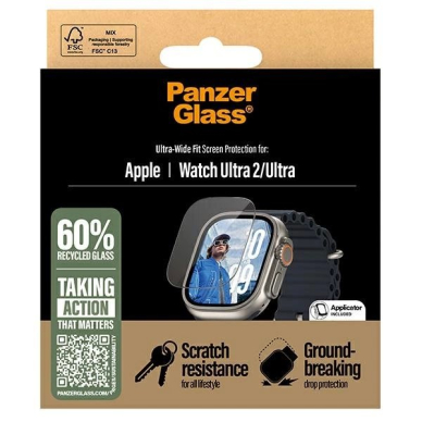 PanzerGlass Ultra-Wide Fit Ultra Screen Protection Apsauginis stiklas Apple Watch Ultra 2 - Skaidrus 3